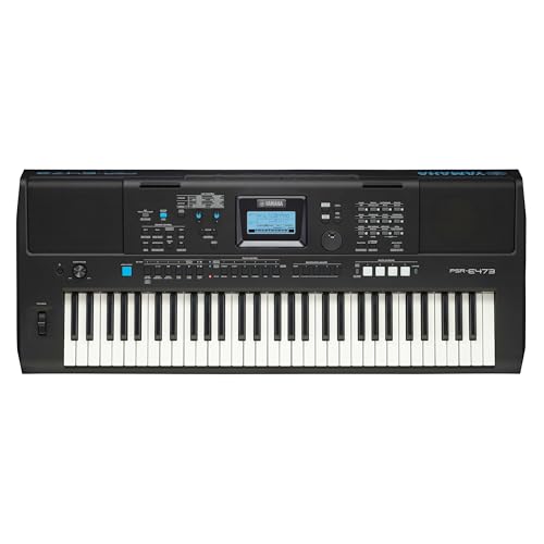 Yamaha PSR-E473 Clavier arrangeur portable dynamique et versatile avec 61 touches - Noir