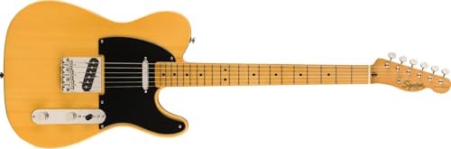 Squier by Fender Classic Vibe 50s Telecaster, Guitare Électrique avec conception d'inspiration vintage, Touche en Erable, Blond Butterscotch, Parfaite pour les Guitaristes Débutants et Intermédiaires
