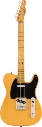 Squier by Fender Classic Vibe 50s Telecaster, Guitare Électrique avec conception d'inspiration vintage, Touche en Erable, Blond Butterscotch, Parfaite pour les Guitaristes Débutants et Intermédiaires